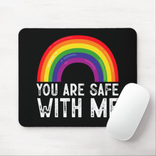 Du bist sicher bei mir LGBTQ Stolz Monat Regenboge Mousepad