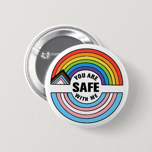 Du bist sicher bei mir LGBTQIA Verbündeter Button (Vorne & Hinten)