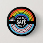 Du bist sicher bei mir LGBTQIA Verbündeter Button (Vorderseite)