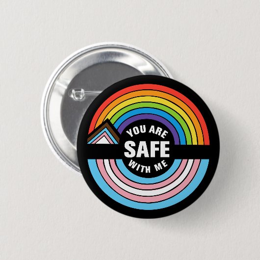 Du bist sicher bei mir LGBTQIA Verbündeter Button (Vorne & Hinten)