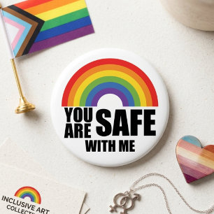 Du bist sicher bei mir Regenbogen-Verbündeten-Nach Button
