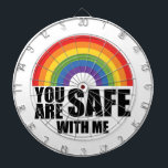 Du bist sicher mit meinem LGBTQ-Regenbogenstolz Dartscheibe<br><div class="desc">Du bist sicher mit meinem LGBTQ-Regenbogenstolz</div>