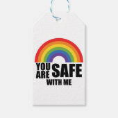 Du bist sicher mit meinem LGBTQ-Regenbogenstolz Geschenkanhänger (Vorderseite)