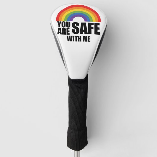 Du bist sicher mit meinem LGBTQ-Regenbogenstolz Golf Headcover (Vorderseite)