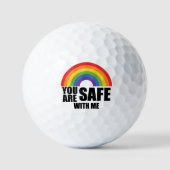Du bist sicher mit meinem LGBTQ-Regenbogenstolz Golfball (Vorderseite)