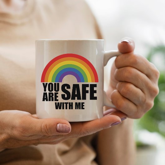 Du bist sicher mit meinem LGBTQ-Regenbogenstolz Kaffeetasse
