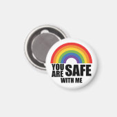 Du bist sicher mit meinem LGBTQ-Regenbogenstolz Magnet (Vorderseite/Rückseite)