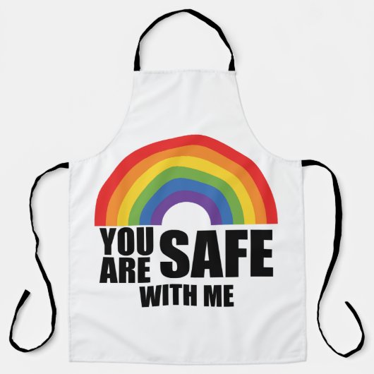 Du bist sicher mit meinem LGBTQ-Regenbogenstolz Schürze (Vorderseite)