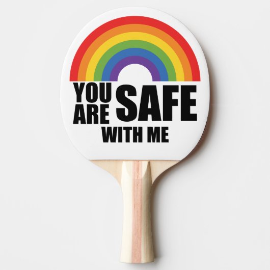 Du bist sicher mit meinem LGBTQ-Regenbogenstolz Tischtennis Schläger (Vorderseite)