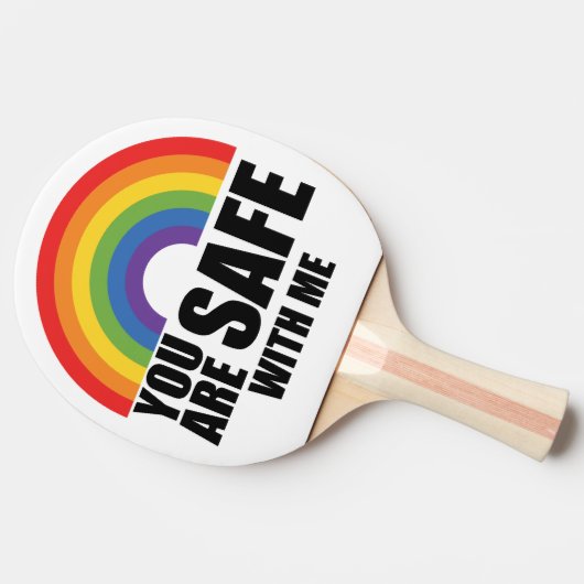 Du bist sicher mit meinem LGBTQ-Regenbogenstolz Tischtennis Schläger (Seitenansicht)