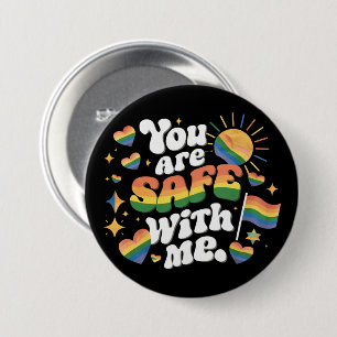 Du bist sicher mit meiner LGBT Rainbow Gay Button