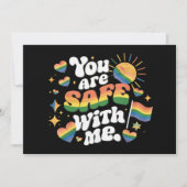 Du bist sicher mit meiner LGBT Rainbow Gay Einladung (Vorderseite)