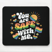 Du bist sicher mit meiner LGBT Rainbow Gay Mousepad (Vorne)