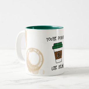 Du bist sinnloser Kaffee - Wie entkoffeinierter Hu Zweifarbige Tasse