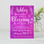 Du bist so ein WUNDERBARER Segen, vollkommen EDITA Karte (Stehend Vorderseite)