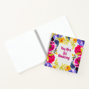 Du bist so erstaunlich Wasserfarbe-Floral Notizblock