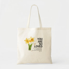 Du bist so geliebt Floral Christian Tragetasche