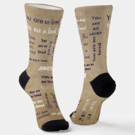 Du bist so geliebt - Kaffeetuch mit deinem Namen  Socken
