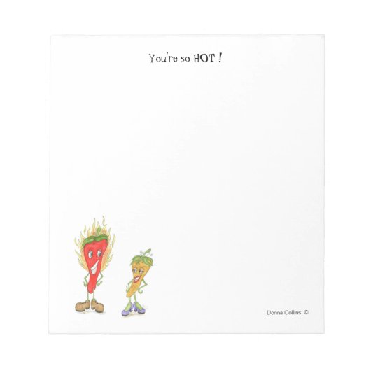 Du bist so heiß roter Paprika-Typ Notizblock (Vorderseite)