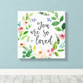 Du bist so lieblich florale Wasserfarben Leinwand (Insitu (Holzboden))