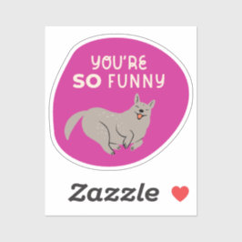 Du bist so lustig niedliche, illustrierte Hündin F Aufkleber