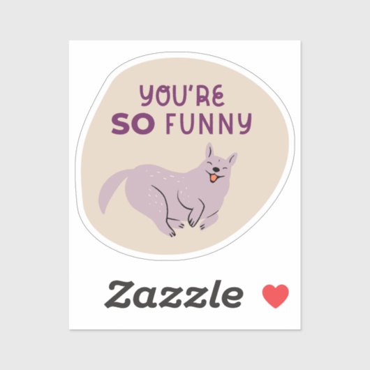 Du bist so lustig niedlicher illustrierter Hund al Aufkleber (Blatt)