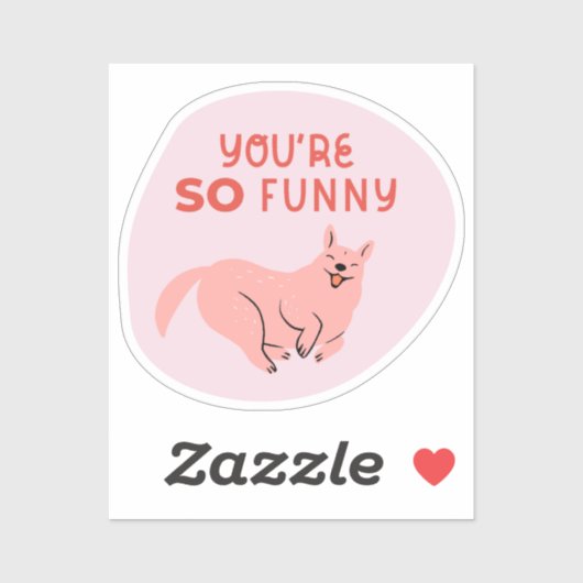 Du bist so lustig niedlicher illustrierter Hund Re Aufkleber (Blatt)