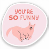 Du bist so lustig niedlicher illustrierter Hund Re Aufkleber (Vorderseite)