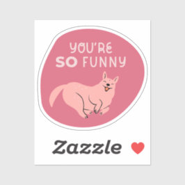 Du bist so lustig niedlicher illustrierter Hundeki Aufkleber