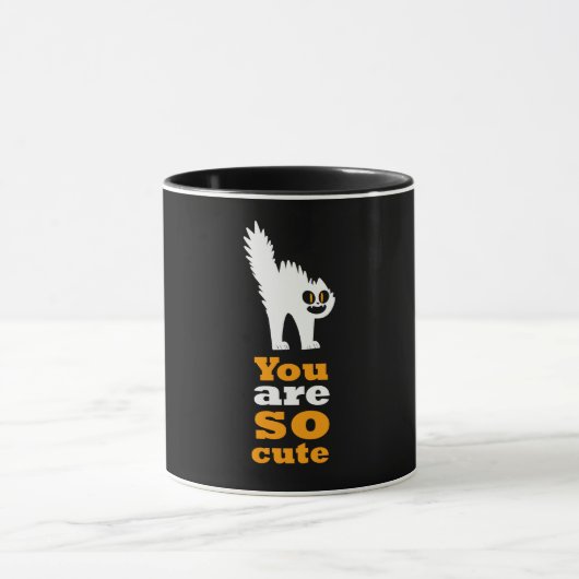 Du bist so niedliche Frustkatze Tasse (Zentrum)