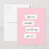 Du bist so schön wie du bist postkarte (Vorne/Hinten)