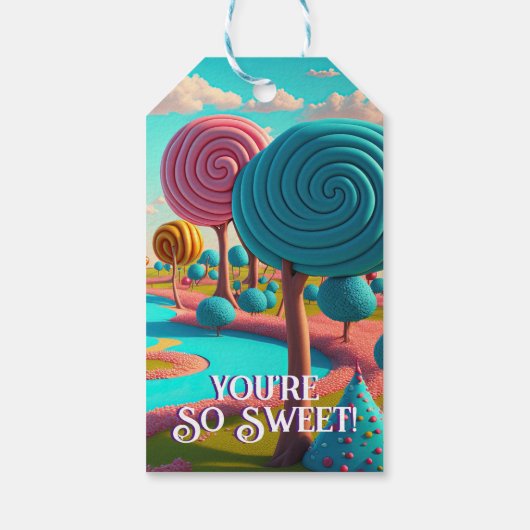 Du bist so süß Candy Lane Lollipop Gum Drop Trees Geschenkanhänger (Rückseite)