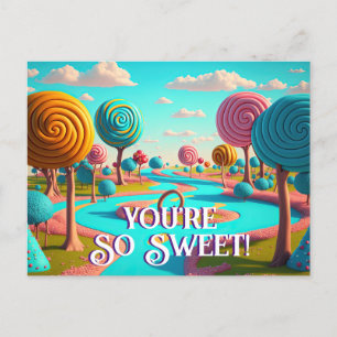 Du bist so süß Candy Lane Lutscher Gummibärchen Bä Postkarte
