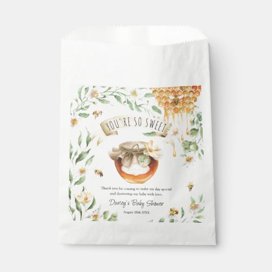Du bist so süß HoneyBee danke dir Baby Dusche Geschenktütchen (Vorderseite)