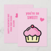 Du bist so süß - Niedlich Cupcake-Klasse Valentine Postkarte (Vorne/Hinten)