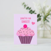 Du bist so süß - Niedlich Cupcake-Klasse Valentine Postkarte (Stehend Vorderseite)