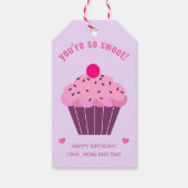 Du bist so süß - Niedlicher Cupcake Kids' Geburtst Geschenkanhänger (Rückseite)