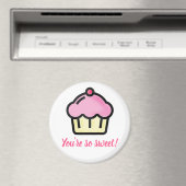 Du bist so süß! Pink Cupcake Valentinstag Magnet (In Situ (Geschirrspüler))