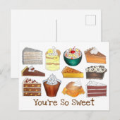 Du bist so süß süße Nachspeisen Kuchen Pudding Postkarte (Vorne/Hinten)