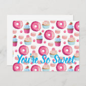 Du bist so süß Zitat Cupcake Donut Bäckerei Postkarte (Vorne/Hinten)