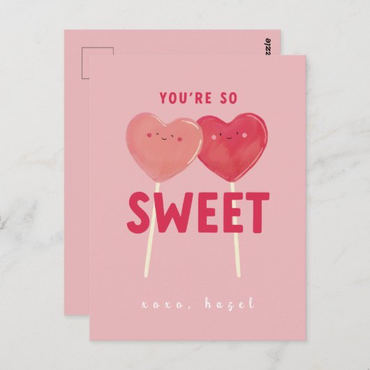 Du bist so süße Kinder Klasse Valentine Postkarte (Vorne/Hinten)