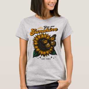 Du bist Sonnenschein - Sonnenblume & Schmetterling T-Shirt