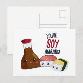 Du bist Soy Phantastisch Kawaii Sushi Hi & Hello N Postkarte (Vorne/Hinten)