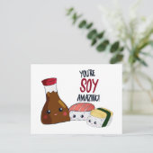Du bist Soy Phantastisch Kawaii Sushi Japanisches  Postkarte (Stehend Vorderseite)