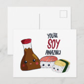 Du bist Soy Phantastisch Kawaii Sushi Japanisches  Postkarte (Vorne/Hinten)