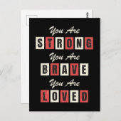 Du bist stark tapfer geliebt postkarte (Vorne/Hinten)