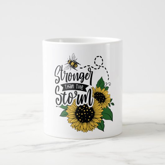 Du bist stärker als dieser Sturm. Jumbo-Tasse (Vorderseite)