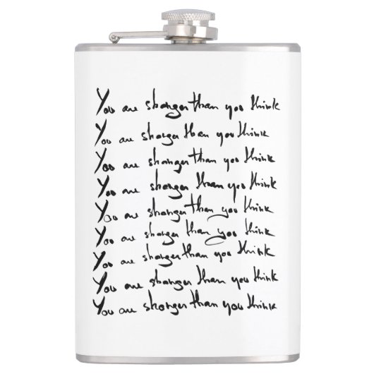 Du bist STÄRKER, als du denkst! Flachmann (Vorderseite)