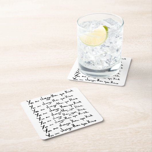 Du bist STÄRKER, als du denkst! Rechteckiger Pappuntersetzer (Vor Ort)