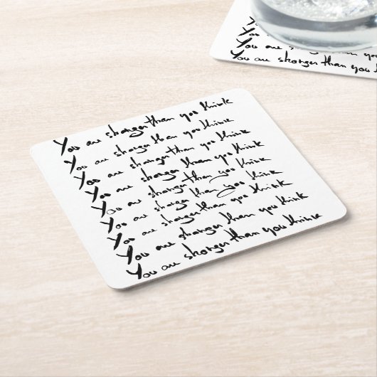 Du bist STÄRKER, als du denkst! Rechteckiger Pappuntersetzer (angewinkelt)